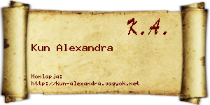 Kun Alexandra névjegykártya